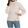 thumbnail image 6 of CHUMUD Women's Winter Puffer Jacket Warm Cotton Padded Coat Snap Zip Up Stand-up Collar Down Outerwear with Pockets, 6 of 9