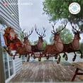 thumbnail image 5 of 21" Christmas Window Cling Decal. Large Santa Sleigh and Reindeers Christmas Window Glass Decoration. Reusable Non-Adhesive Holiday Home Window and Door Decor. Made in America., 5 of 6
