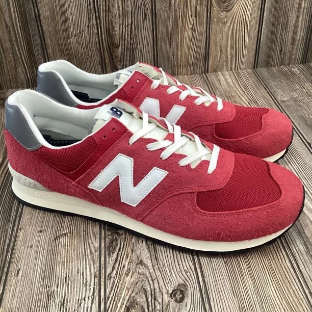New Balance Mens 574 Premium Red U574HR2 Casual Sneakers OG Suede Size 18 D