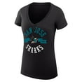 thumbnail image 2 of Women's G-III 4Her by Carl Banks Black San Jose Sharks Super-Slim Fit Lightweight City Graphic V-Neck T-Shirt, 2 of 3