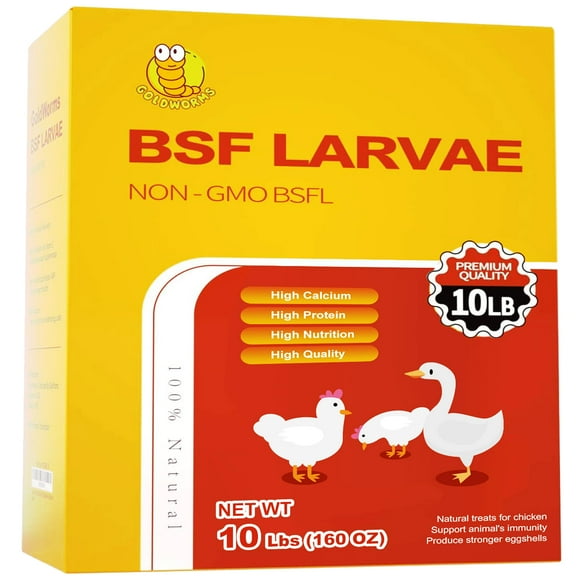 Chicken Treats GOLDWORMS, larvas secas de mosca solida negra, 10 kg