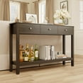 thumbnail image 4 of Aiho Console Table with 3 Drawers, Wood Entryway Table with Storage Shelf, Sofa Tables Narrow Long for Living Room, Entryway, Hallway, Foyer - Retro, 4 of 9