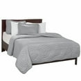 thumbnail image 3 of Lavish Home 66-41-K-S King Solid Embossed Quilt Set , Silver - 3 Piece, 3 of 4