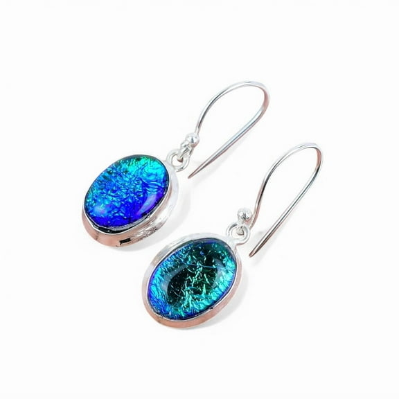 Black Opal Drop Earrings – 925 Sterling Silver, Handcrafted & Lightweight Jewelry Gift for Brides & Loved Ones