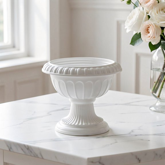 ETEREAUTY White Decorative Outdoor Planter, PP Material, Ideal for Home, Garden, Patio, and Party Use