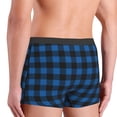 thumbnail image 3 of KLL Blue Black Plaid Men's Cotton Boxer Briefs Underwear-X-Large, 3 of 8