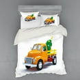 thumbnail image 2 of Ambesonne Christmas Bedding Set 3 Pcs, Yellow Vintage Truck, Twin XL, White Yellow Green, 2 of 3