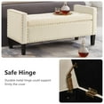 thumbnail image 3 of Lecut Storage Bench Velvet Fabric Upholstered Storage Ottoman Bench for Living Room Bedroom Entryway 48" Tufted Button Bench for End of Bed with Nailhead Bench with Arms Beige, 3 of 9