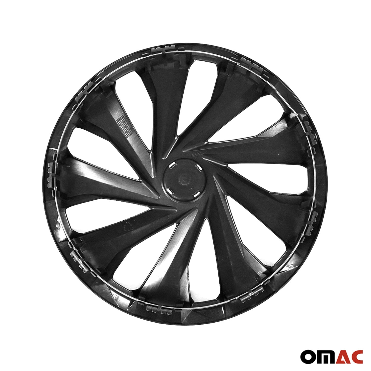 OMAC Durable Protective Honda Hubcap, 15" Wheel Covers, ABS, Black, Easy Installation, 4 Pack