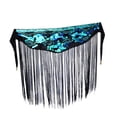 thumbnail image 4 of Segolike Belly Dance Skirt Hip Scarf Waist Wrap for Theater Stage Festival Tango Clubwear green, 4 of 8