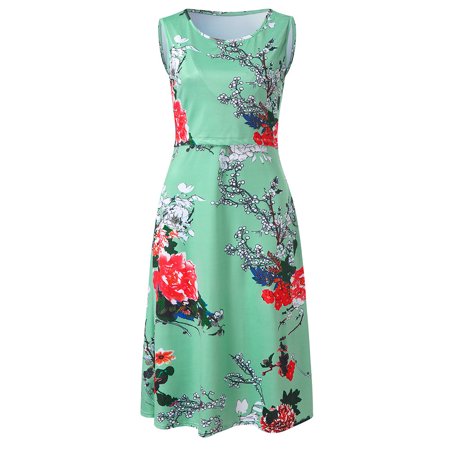 

asdoklhq Maternity Dress Women s Sleeveless Dress Waist Nursing Breastfeeding Dress