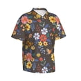thumbnail image 3 of Xecao Colorful Flowers with Butterfly print Hawaiian shirt - a stylish short-sleeve button-down for men, perfect for casual beach and tropical outings., 3 of 9