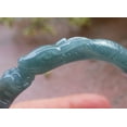 thumbnail image 4 of Icy Blue Water Green Natural A JADE Jadeite Snake Flower Bangle Bracelet 58 mm 692567 TN, 4 of 12