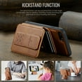 thumbnail image 3 of Case for iPhone 7 / 8 / SE 2022 & 2020, Detachable Magnetic Wallet Credit Card Cash Slot Case Support Wireless Charging Functional Kickstand Compatible with MagSafe Phone Cover,Brown, 3 of 12