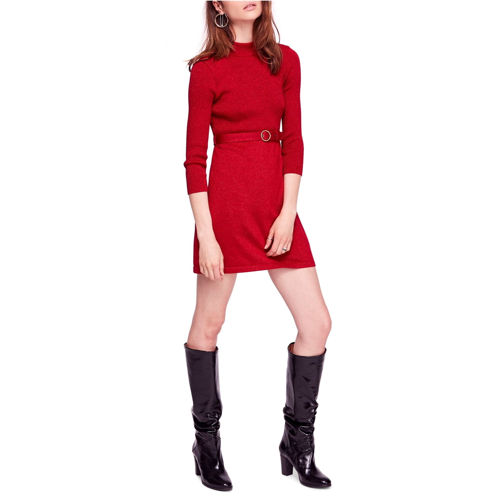 Womens French Girl Sweater Mini Dress 