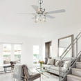 thumbnail image 4 of 52" Silver Crystal Ceiling Fan with 5 Reversible Blades, Light Kit, Remote Control and Pull Chain, 4 of 11