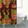 thumbnail image 4 of Minimalist Botanical Cactus Shower Curtain Waterproof 84x72 Inches - Aesthetic Succulent Print, Premium Fabric, Includes Hooks, Quick Dry, Elegant Bath Decor, 4 of 4