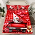 thumbnail image 2 of Feelyou Romantic Gnome Bed Sheets, Couple Valentine's Day King Sheets, 4 Pieces, 2 of 7