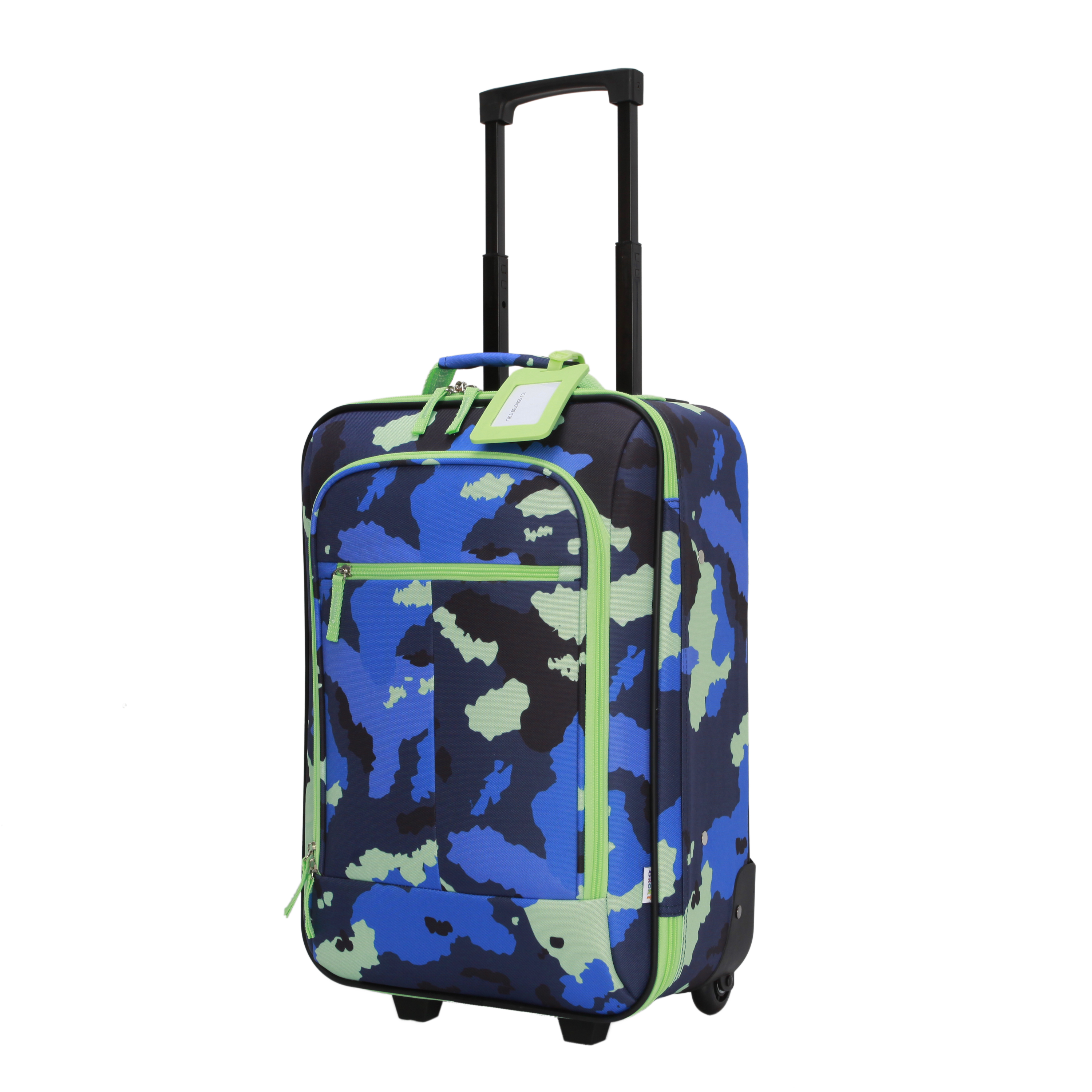 CRCKT 4 Piece 18-inch Soft side Carry-on Kids Luggage Set, Blue Camo - image 4 of 23