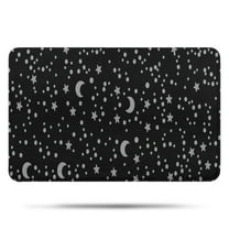 Black Gray Star Moon Pattern Bathroom Rugs Mat,Non Slip Microfiber Bathroom Rug,Rubber Backing,Soft Bathroom Mats for Bathroom Floor,Tub and Shower,17x27in(43x68cm)