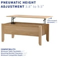 thumbnail image 5 of VIVO Steel Coffee Table Lift Mechanism Hinges (x2), Pneumatic Assisted Lift, 5 of 8