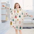 thumbnail image 5 of Wearable Blanket with Sleeves and Pocket Oversized Hooded Sweatshirt 3-14 YR Vintage Christmas Elements S, 5 of 7
