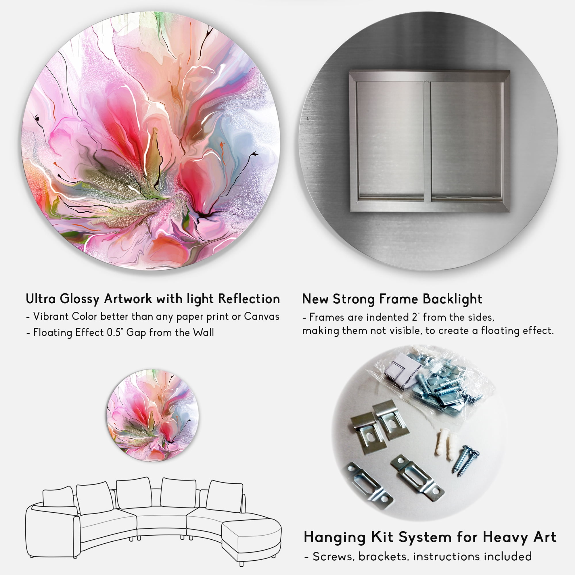 Designart 'Lovely Painted Floral Design' Extra Large Floral Wall Art