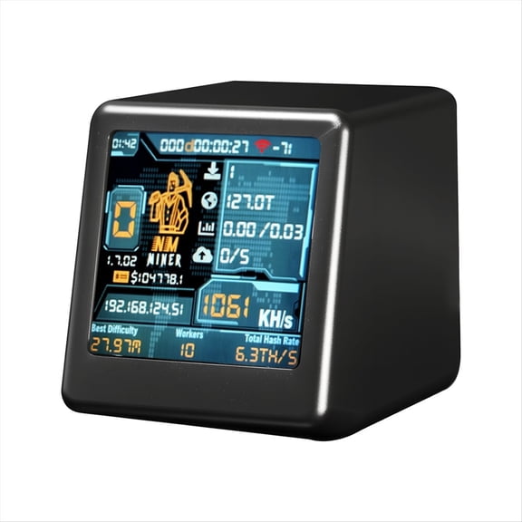 NM TV NMMiner Smart TV 1060KH/S Hashrate  V2 ESP32 BTC SOLO Lottery Miner & Smart Gift Home Desktop Clock Black
