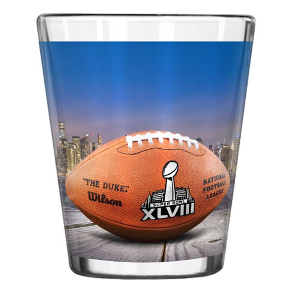 NFL Super Bowl XLVIII Sublimated Glass Shot 2Oun