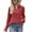 Red, variant on Dgankt Shirts for Women Fashion Casual Solid Button V-Neck Long Sleeve T-Shirt,Sizes S-2XL