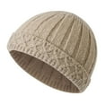 thumbnail image 1 of Wdgfv Winter Knit Hat With Foldable Brim Thermal Ear For Cold Weather Outdoor Activities Beige One Size, 1 of 4
