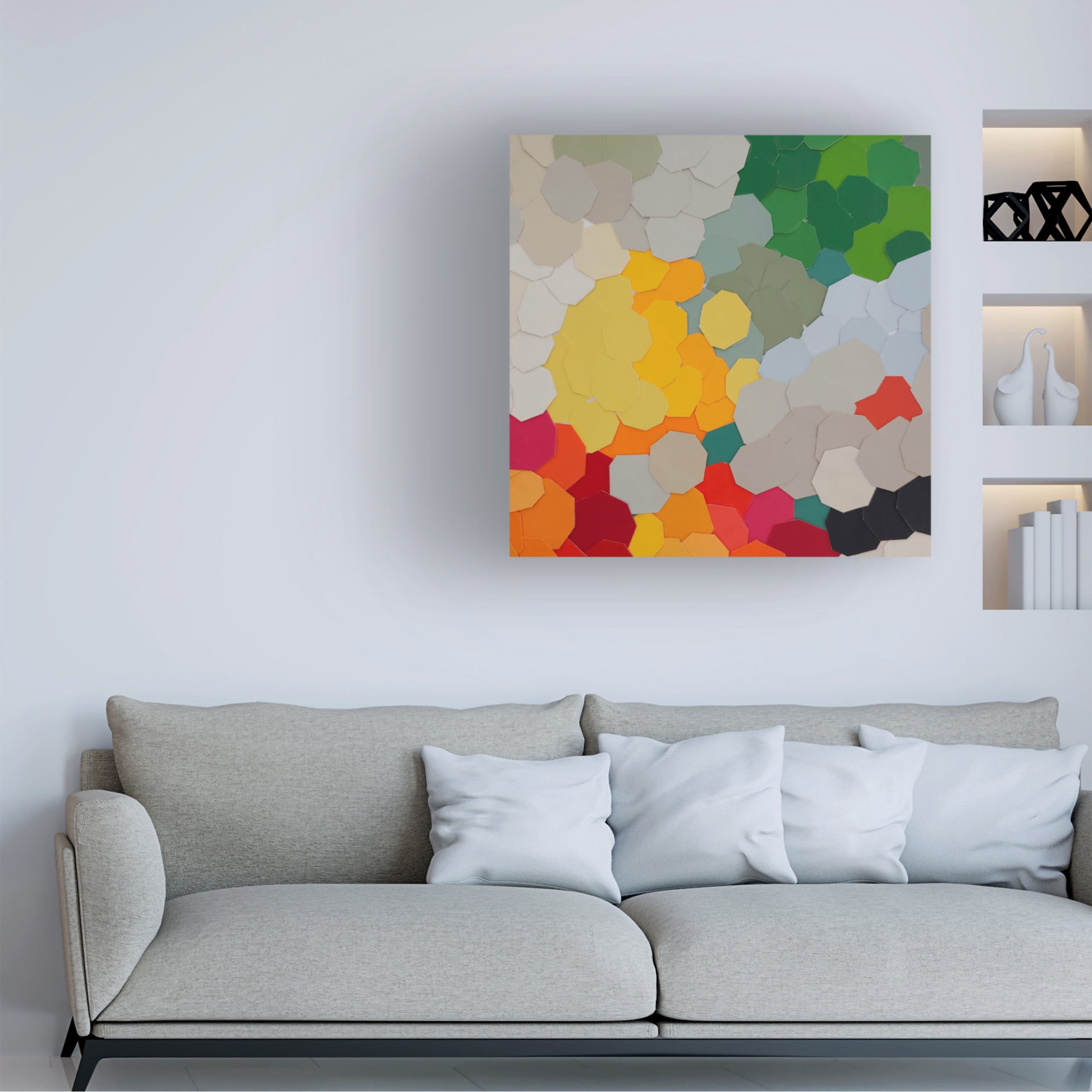 Canvas Wall Art - Coco Good 'Fruit in Bowl I' Wall Art for Living Room, Bedroom, or Office Décor by Trademark Fine Art - 14 x 14 Inches