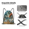 thumbnail image 4 of Gaeub Red Blue Dragon Battle Epic Drawstring Backpack Bag Sport Gym Sackpack Heavy Duty String Backpack for Men Women-Small, 4 of 6