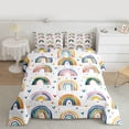 thumbnail image 2 of Manfei Retro Multicolor Rainbow Bedding Comforter Set,Boho Style Twin Comforter Sets,Colorful Heart Print Bedding Set For Kids,Luxury Bedroom Decor Reversible,2 Pieces, 2 of 8