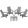 thumbnail image 6 of Kullavik Adirondack Chair Set of 4 with 2 Side Tables, Outdoor Patio Furniture, HDPE All-Weather Patio Chairs, Weather-Resistant, Garden,Backyard,Gray, 6 of 7