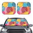 thumbnail image 2 of Gaeub Colorful Wool Balls Foldable Auto Sun Blocker Visor, Sunshade for Car Front Window, Keeps Your Vehicle Cool - Small, 2 of 7