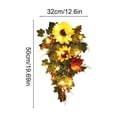 thumbnail image 3 of SPOORYYO Blossoming Vine Garland Wire Base Artificial Autumn Sunflower Leaf Pumpkin Garland Thanksgiving Halloween Home Decoration, 19.69" x 12.6", 3 of 6
