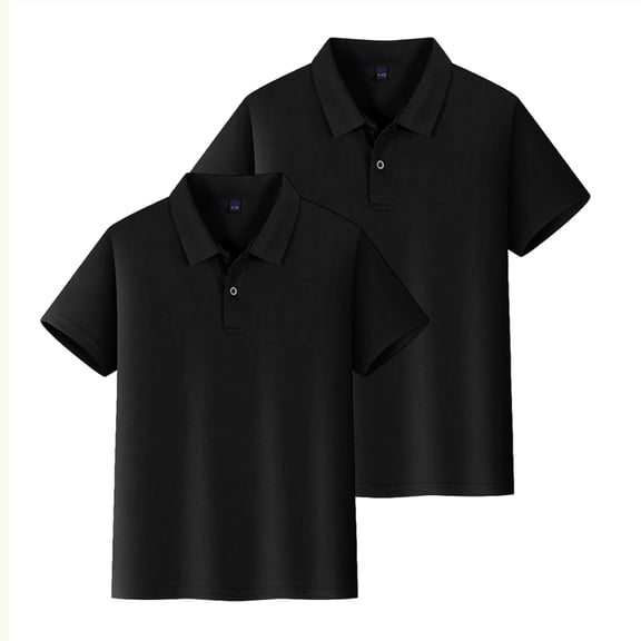 Grblisyd 2-Pack Unisex Kids Polo Shirt Soft Short Sleeve Golf Girls School Uniform Shirt Comfortable Polo Shirt Button Closure Collared Shirt