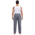 thumbnail image 4 of QPNGRP Mens Fleece Plaid Pajama Pants Bottoms with Pockets Cozy Sleepwear Lounge Wear Lightgray M, 4 of 8