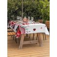 thumbnail image 2 of Outdoor Tablecloth with Umbrella Hole and Zipper, Valentines Day Gnomes Rectangle Table Cloth 52x70 Inch Waterproof Tablecloth, Pink Red Love Heart Eucalyptus Picnic Table Cover for Patio Camping, 2 of 7