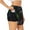 Black, variant on Vintage Wolf Warrior Printed 2 in 1 Women's Workout Shorts for Athletic Gym Running Shorts with Phone Pockets-Large