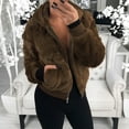 thumbnail image 2 of Women's Sweaters Winter Hooded Cardigans Button Up Cable Knit Coats Jackets Outerwear with Pockets Coffee, M, 2 of 6