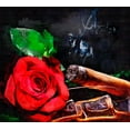 thumbnail image 2 of Murray Henderson Fine Art 16x15 Black Ornate Wood Framed with Double Matting Museum Art Print Titled - Rose Cigar, 2 of 4