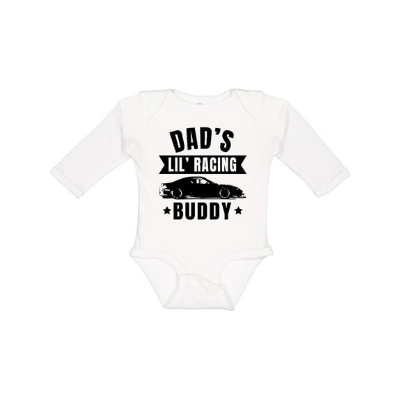 Inktastic Dads Lil Racing Buddy Boys or Girls Long Sleeve Baby Bodysuit