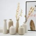 thumbnail image 2 of Hinzonek Ceramic Vase Set of 3, Small Flower vases for Decor,Modern Boho Farmhouse Home Decor,Decorative vase for Pampas Grass&Dried Flowers,idea Shelf,Table,Bookshelf ，Entryway- Distressed,Beige, 2 of 10