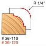 Freud 1-1/8 in. Dia. x 1/4 in. x 2-3/16 in. L Carbide Beading Router Bit