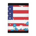 thumbnail image 3 of FUIALDOLG 4th of July Trifold Card Wallet Featuring Flag Blue Floral Design, Slim Portable Polyester Kids Wallet for Outdoor and Daily Use, 3 of 6