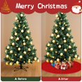 thumbnail image 4 of 36 Inch Christmas Tree Skirt – Velvet Plush Tree Mat, Soft Thickened Polyester with Red Ties, Single-Sided Printing, Available in 30in/36in/48in, Perfect for Holiday Xmas Tree Decoration, 4 of 7