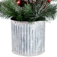 thumbnail image 5 of Northlight 12" Frosted Pine, Berries and Pine Cones Floral Arrangement in Tin Pot, 5 of 7