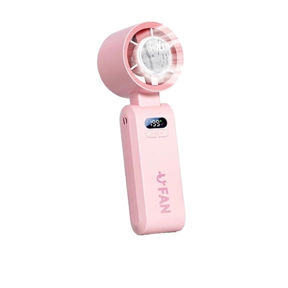 JZCHUNTOY Ice Sensation Handheld Fan, Portable Wearable Neck Hanging Design, Digital Display, Strong Airflow, Rechargeable Mini Fan for Outdoor Activities, Travel, Camping, Office and Daily Use